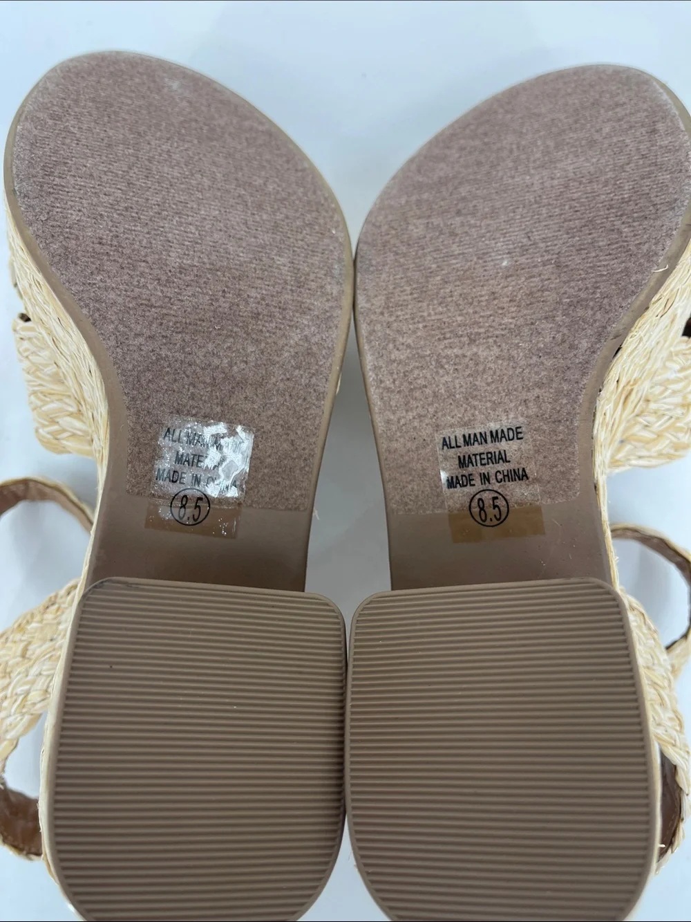 PINK LILY Woven Straw Platform Sandals - Natural SIZE 8.5 NWOT
